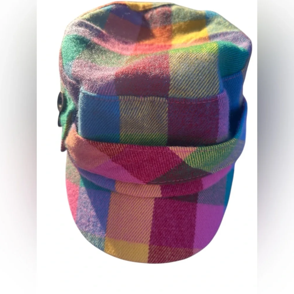 D&Y Colorful Rainbow Plaid Newsboy Children’s Hat-Retro Festival Hat